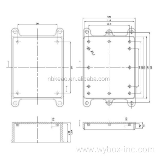 IP65 protection level ABS waterproof wall mounting junction box outdoor electronics enclosure explosion proof junction box water